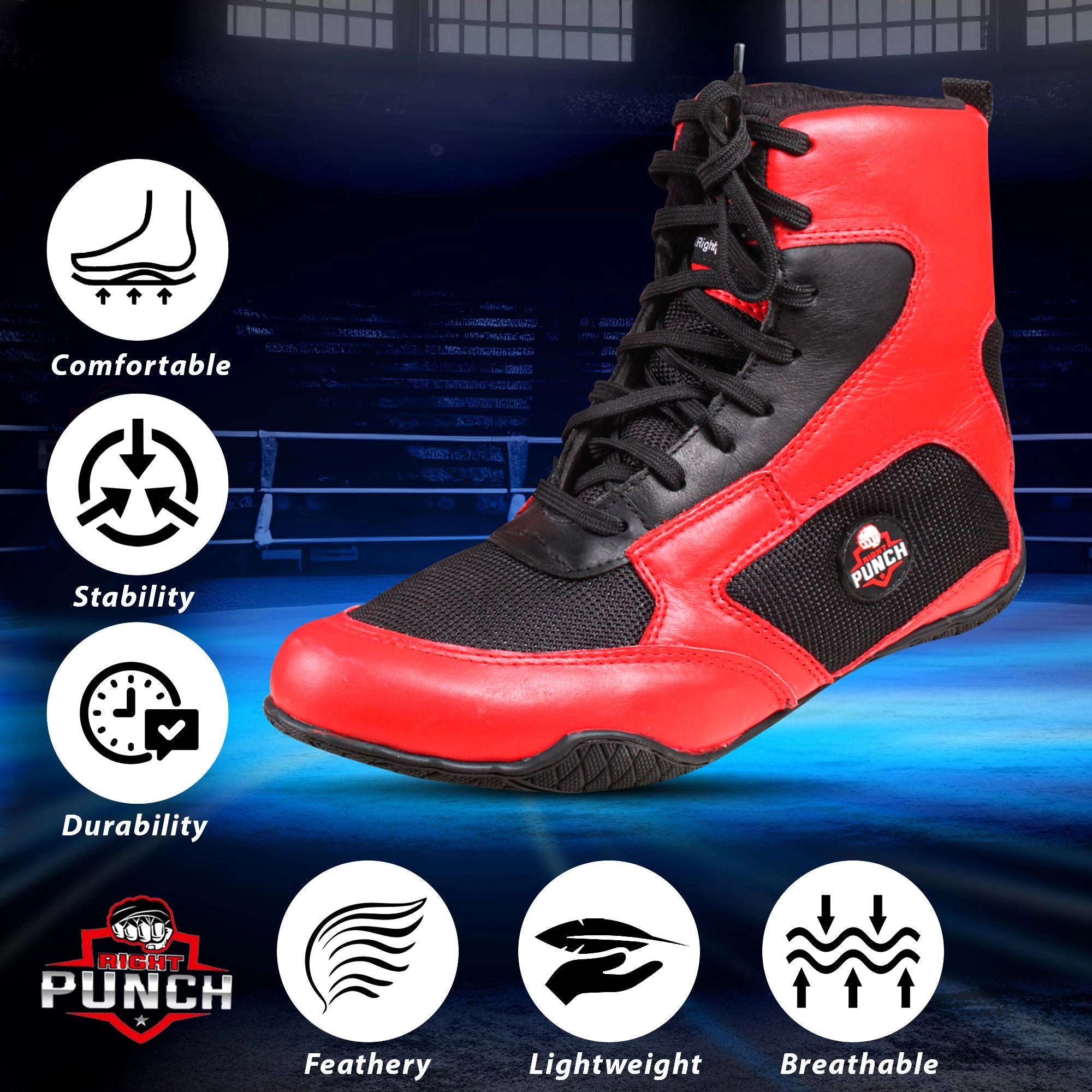 RightPunch Kickboxing Shoes Breathable Impact Safety Foot Protector