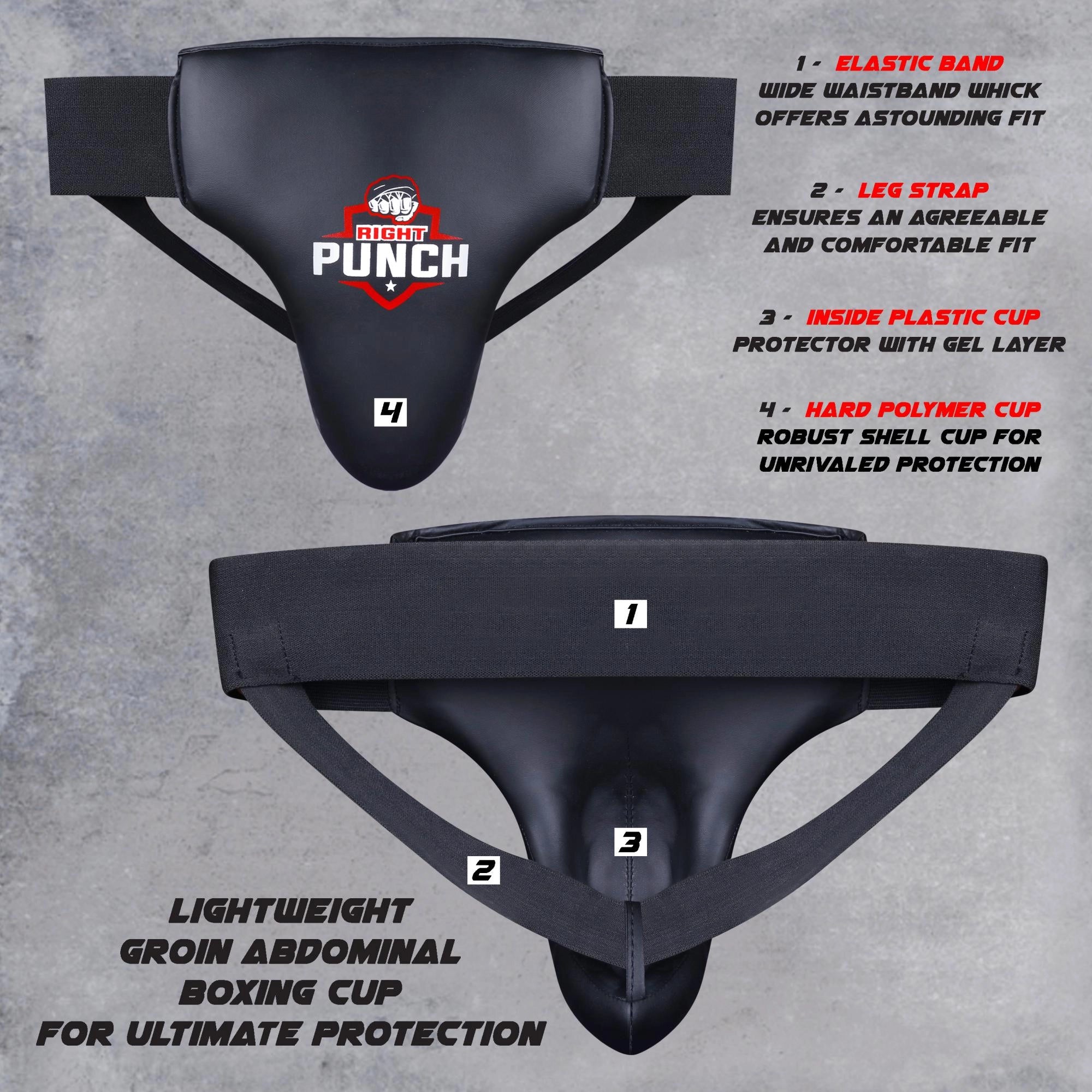 RightPunch Groin Guard For Boxing MMA Protective Groin Combat Sports