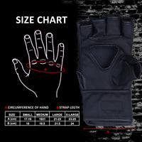 mma gloves size chart