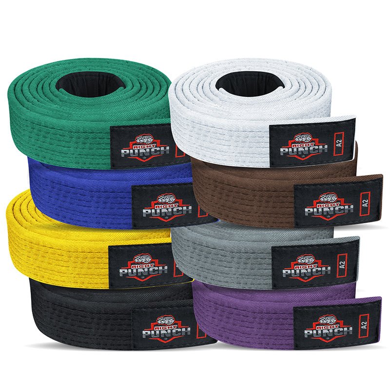 BJJ Belts for Adults - Brazilian Jiu Jitsu Belts for Adults - All Colours - RightPunch Sports