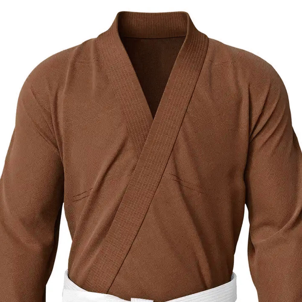 BJJ Gi for Men & Women Brazilian Jiu Jitsu GI Brown Suit with Free Belt 450 GSM - RightPunch Sports