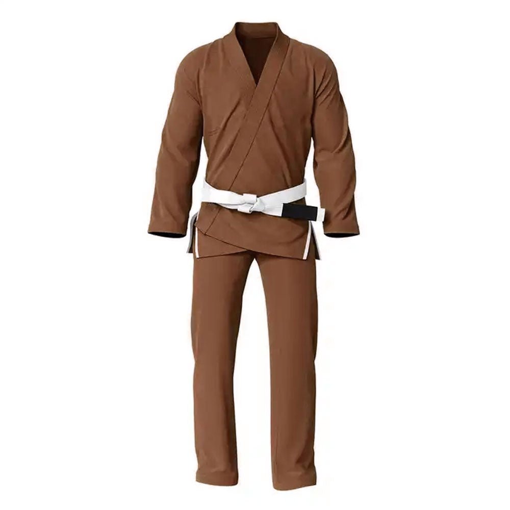 BJJ Gi for Men & Women Brazilian Jiu Jitsu GI Brown Suit with Free Belt 450 GSM - RightPunch Sports