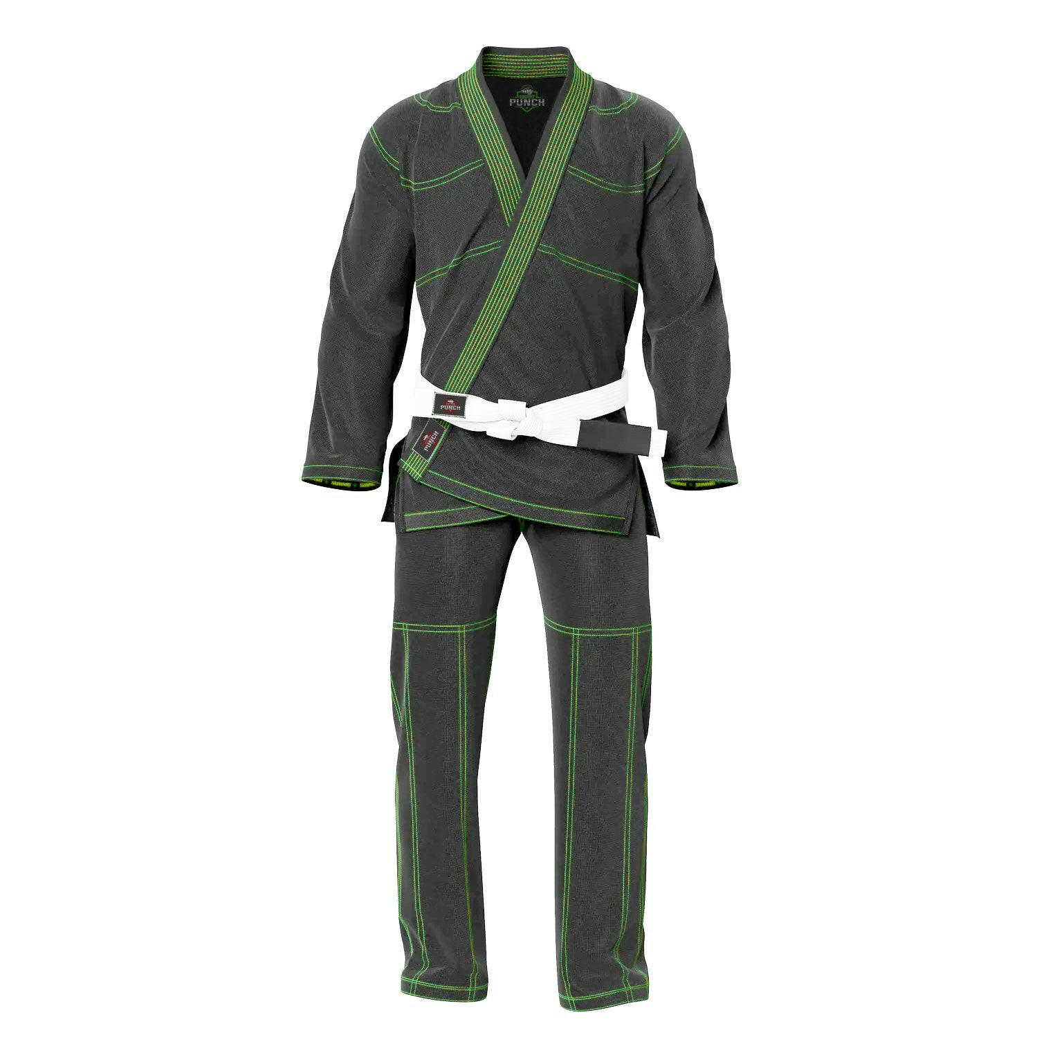 BJJ Gi for Men & Women Brazilian Jiu Jitsu GI Gray Suit with Free Belt 450 GSM - RightPunch Sports