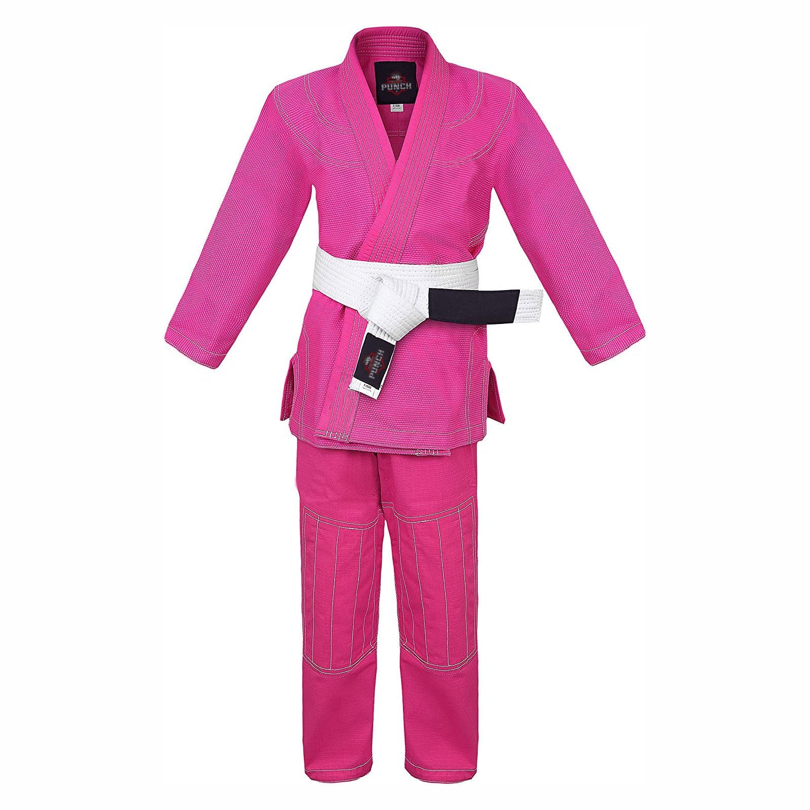 BJJ Gi for Men & Women Brazilian Jiu Jitsu GI Pink Suit with Free Belt 450 GSM - RightPunch Sports