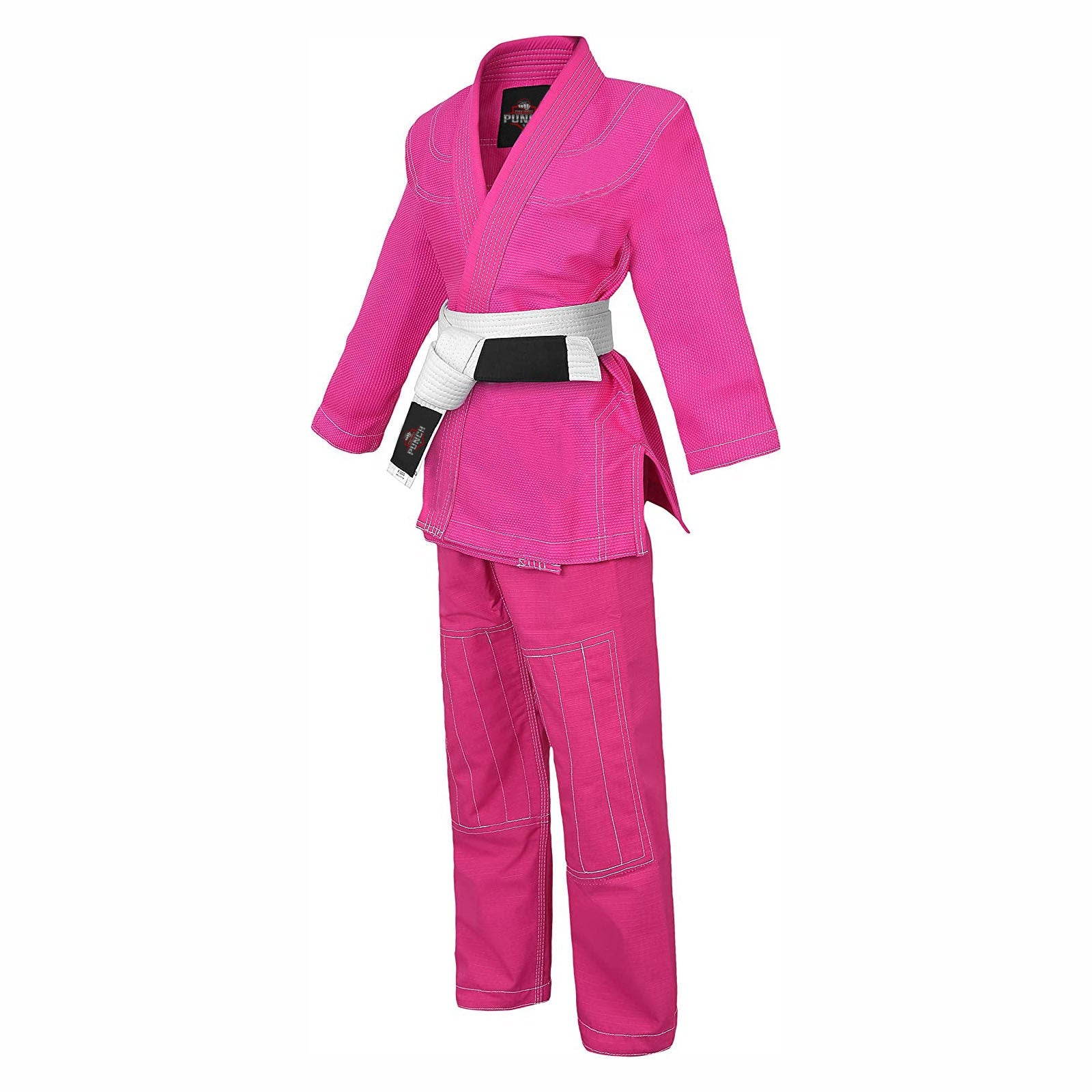 BJJ Gi for Men & Women Brazilian Jiu Jitsu GI Pink Suit with Free Belt 450 GSM - RightPunch Sports