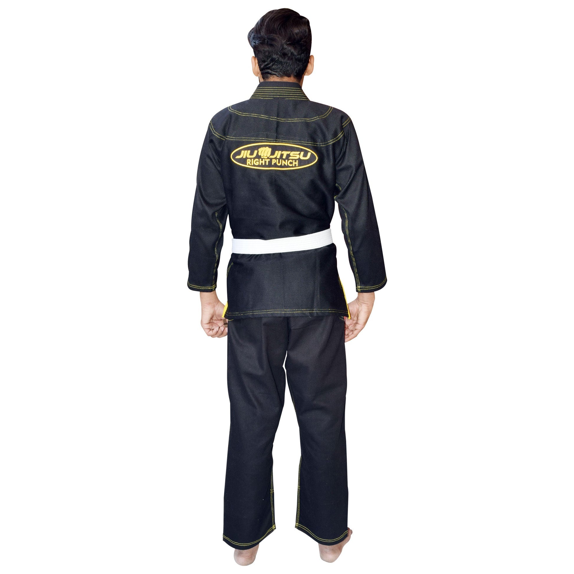 Black Bjj Gi for Kids - Brazilian Jiu Jitsu for Kids With Free Belt - RightPunch Sports