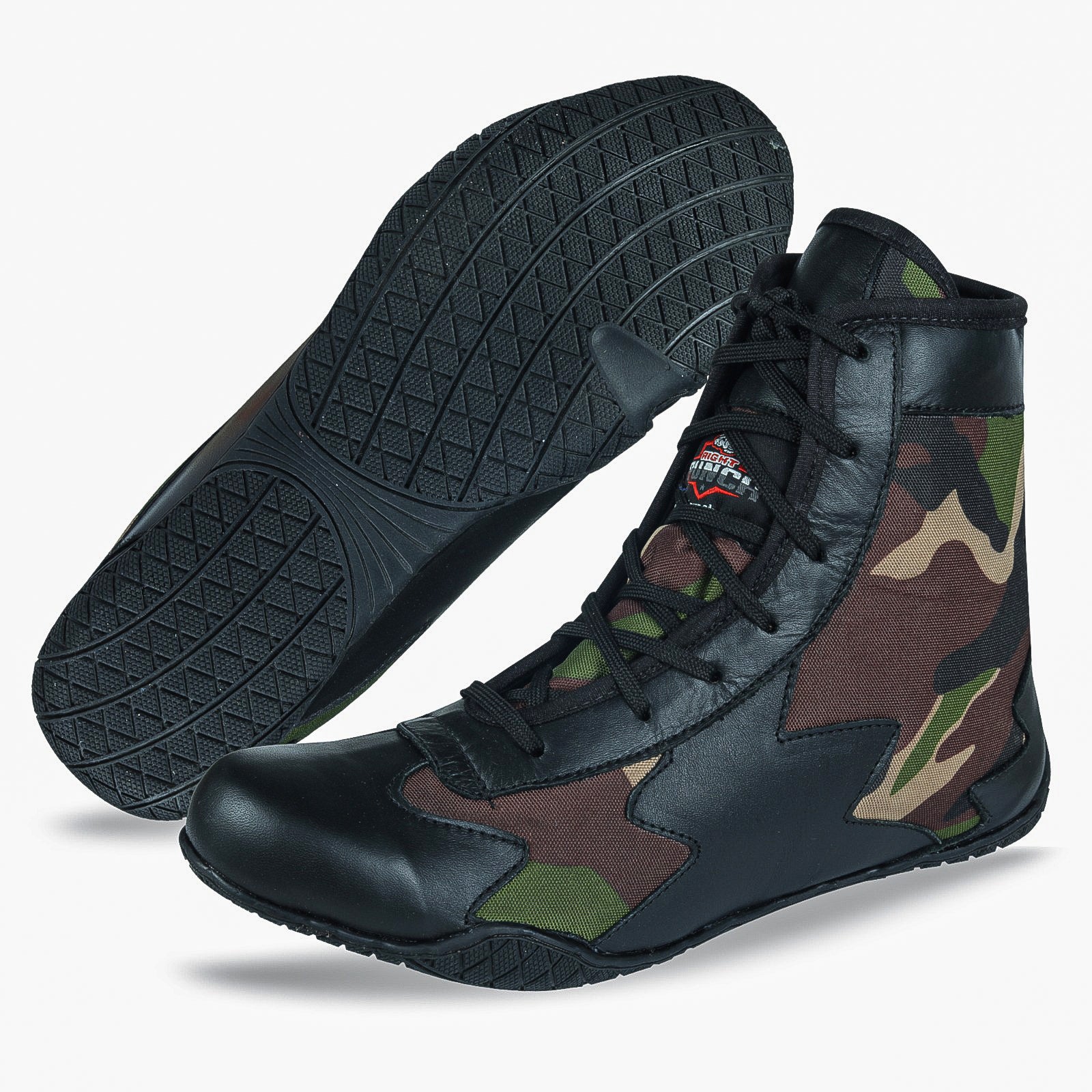 Black Camo Shoes for Boxing and Wrestling - RightPunch Sports