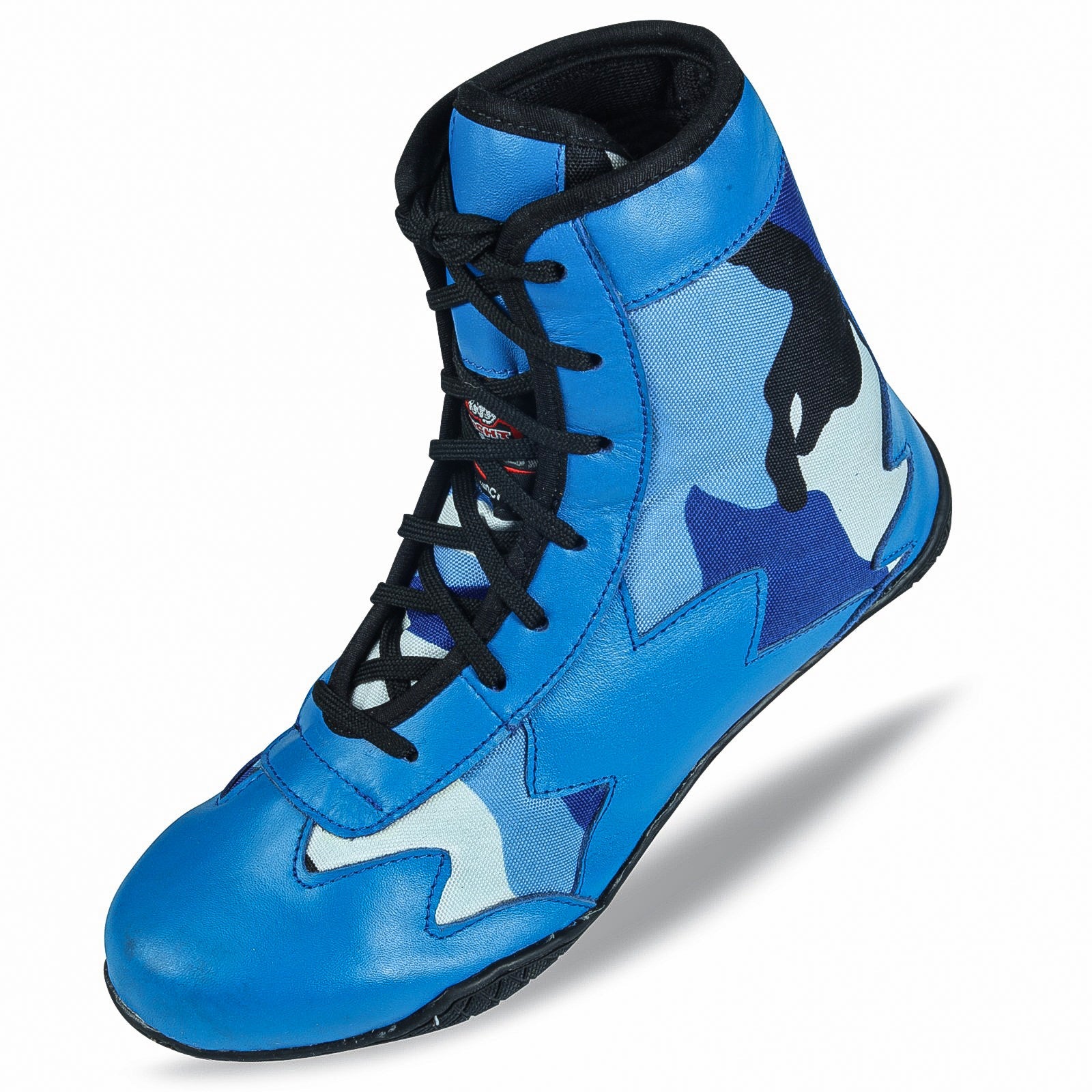 Blue Camo Shoes for Boxing and Wrestling - RightPunch Sports