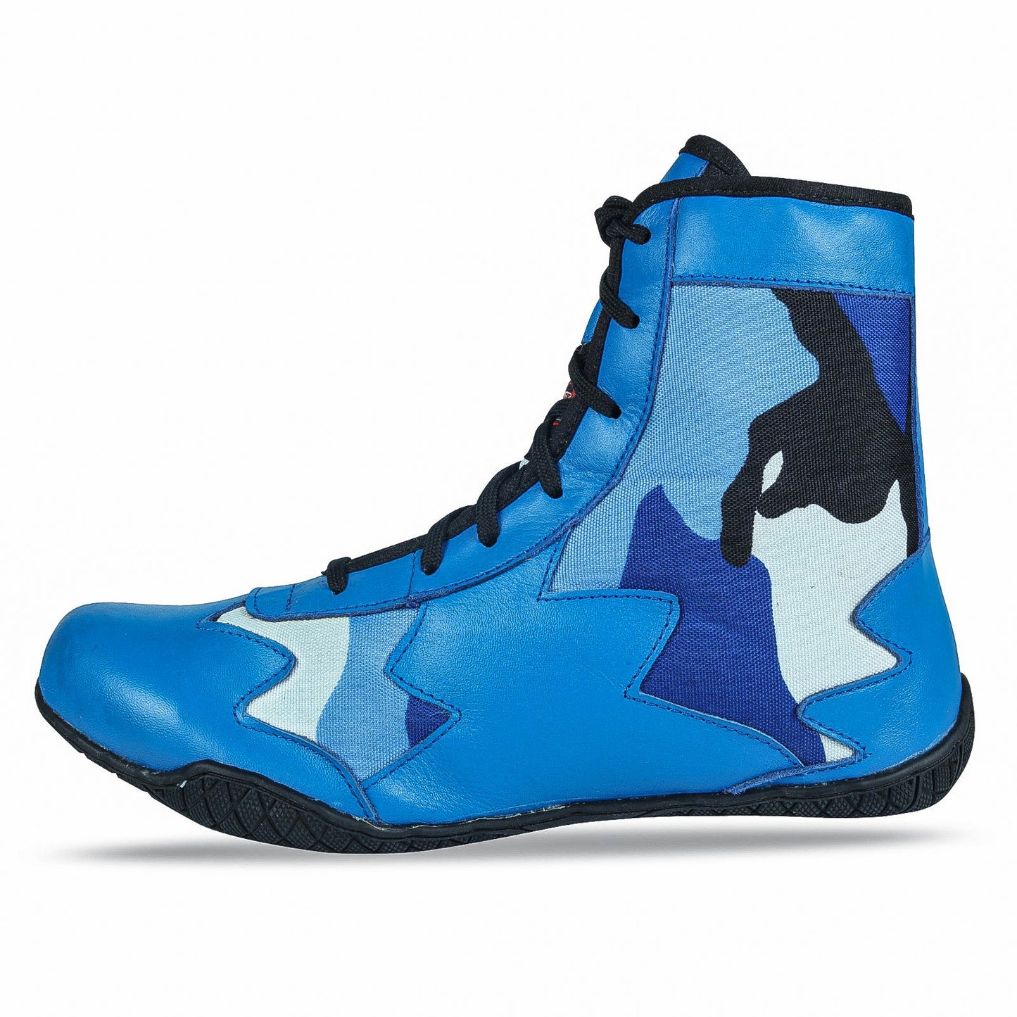 Blue Camo Shoes for Boxing and Wrestling - RightPunch Sports