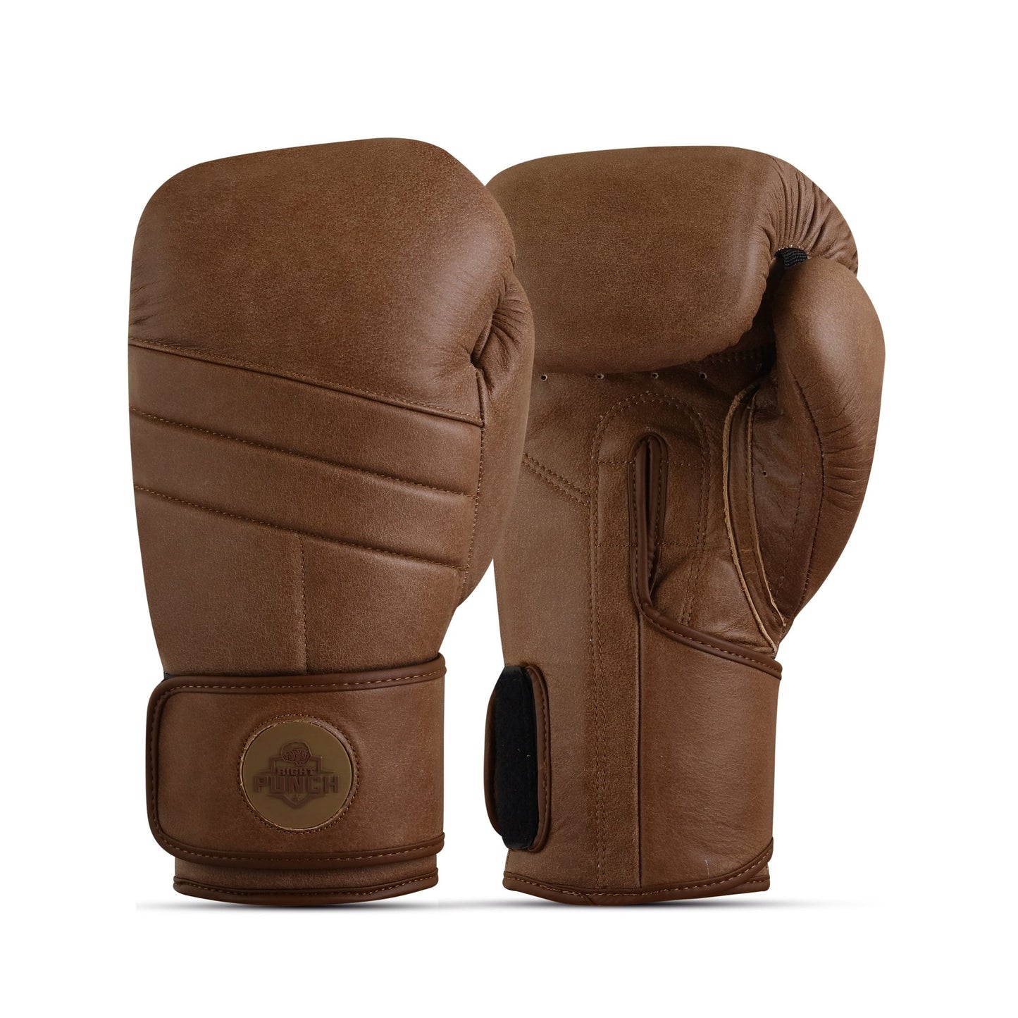 Brown Genuine Leather Boxing Gloves - Real Leather Gloves - RightPunch Sports