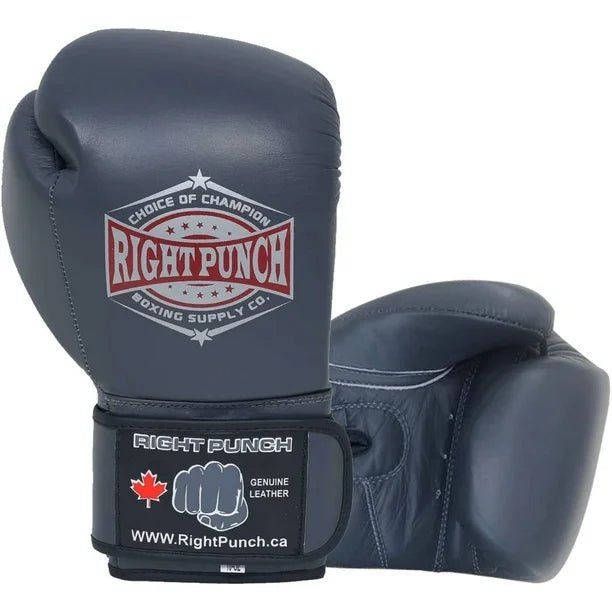 Genuine Leather Boxing Gloves Dark Gray - Unisex - RightPunch Sports