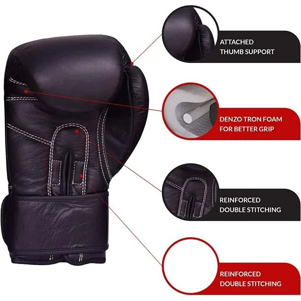 Genuine Leather Boxing Gloves Dark Puce - Unisex Sparring Gloves - RightPunch Sports