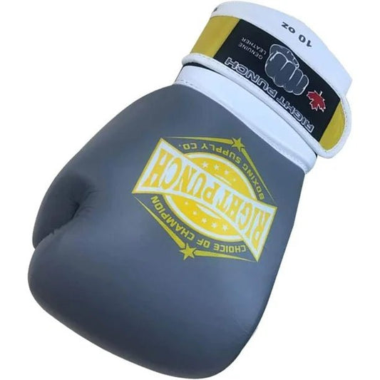 Genuine Leather Boxing Gloves Gray - Unisex.