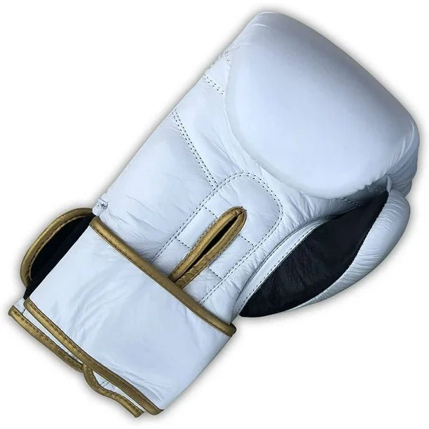 Genuine Leather Boxing Gloves White - Unisex - RightPunch Sports