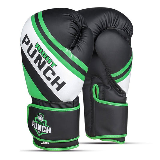 Green Synthetic Leather Boxing Gloves – Durable & Comfortable - RightPunch Sports