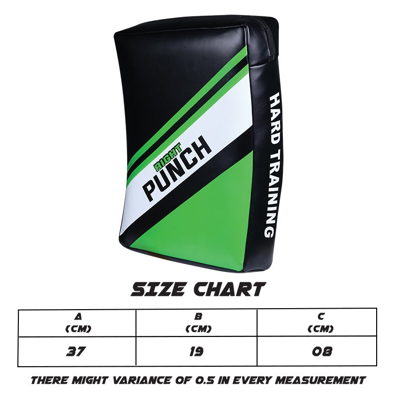 MMA Curved Kick Shield Green - RightPunch Sports