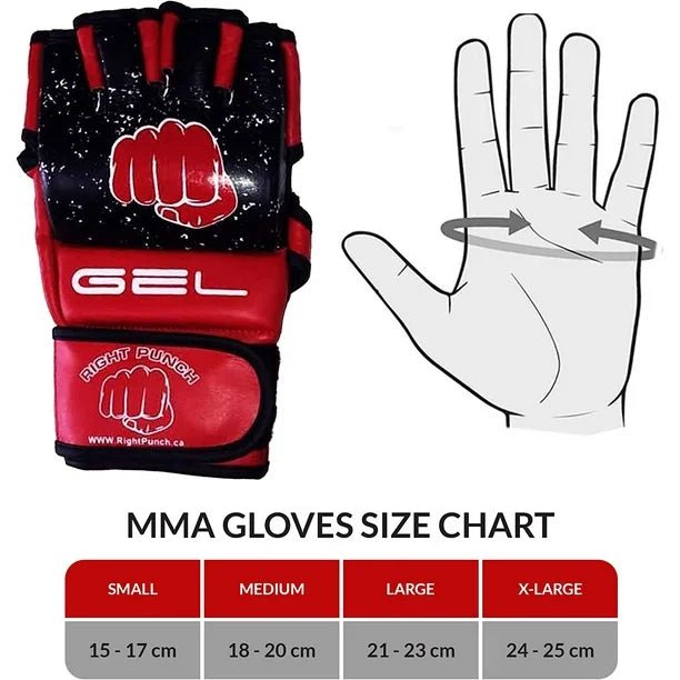 MMA Gloves Cowhide Leather RED Sparring Gloves - RightPunch Sports