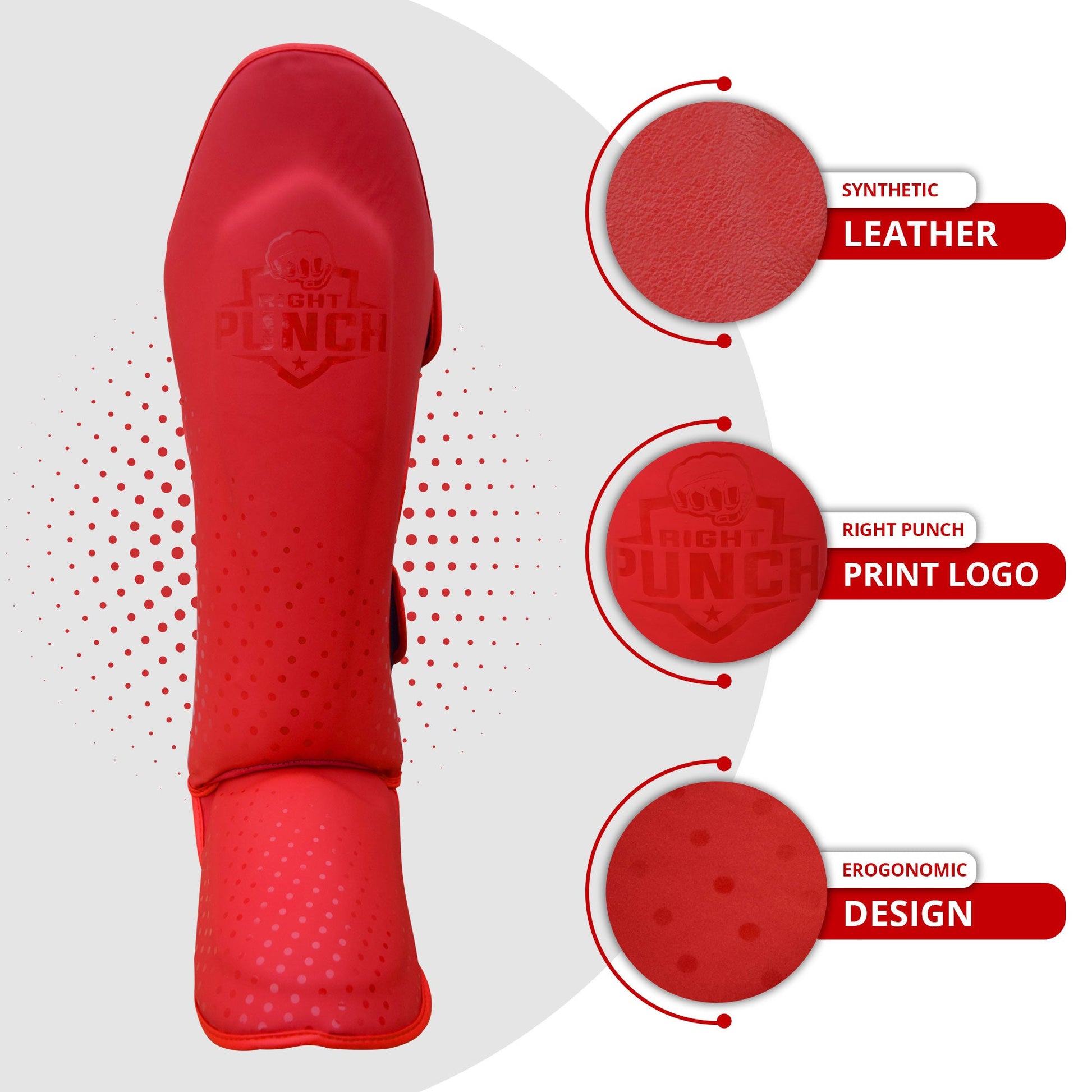 MMA Shin Pads - Red MMA Shin Guards - RightPunch Sports