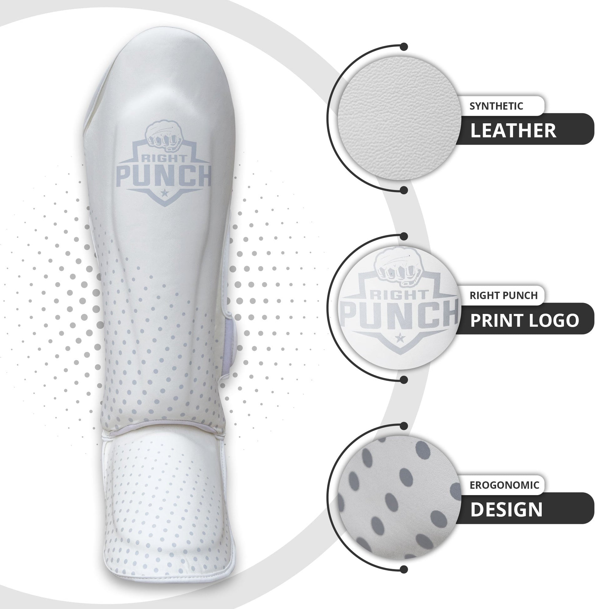 MMA Shin Pads - White MMA Shin Guards - RightPunch Sports