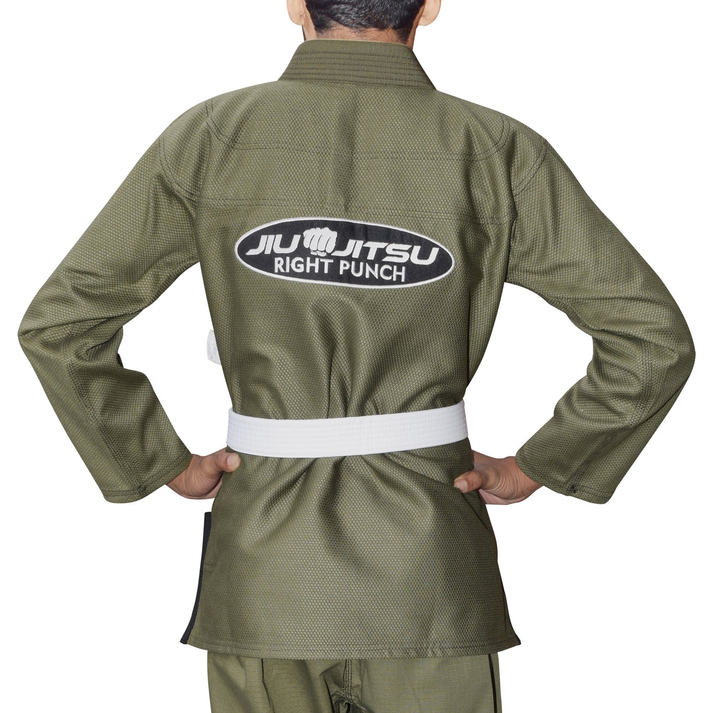 Olive Green Bjj Gi for Kids - Brazilian Jiu Jitsu for Kids With Free Belt - RightPunch Sports