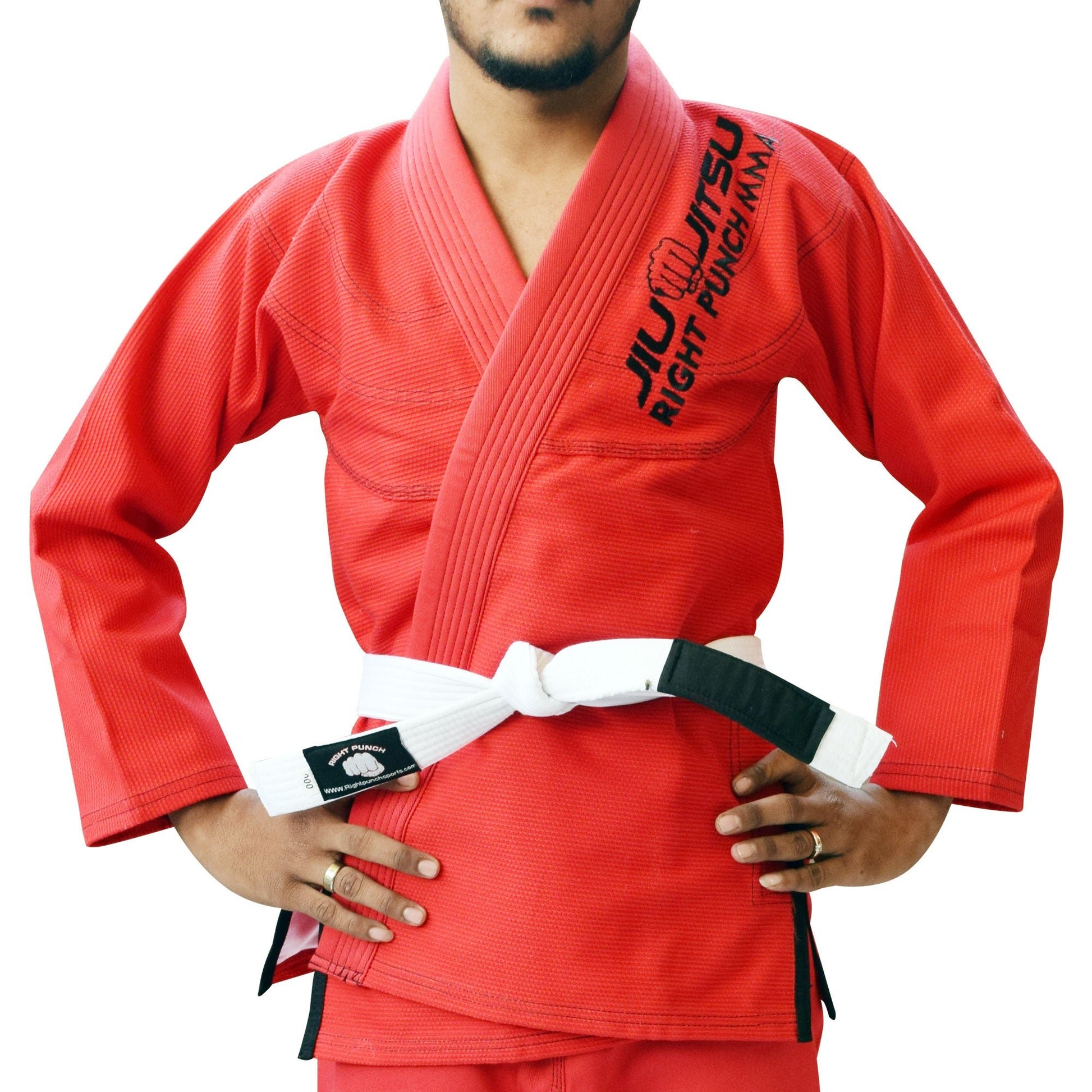 Red Bjj Gi for Kids - Brazilian Jiu Jitsu for Kids With Free Belt - RightPunch Sports