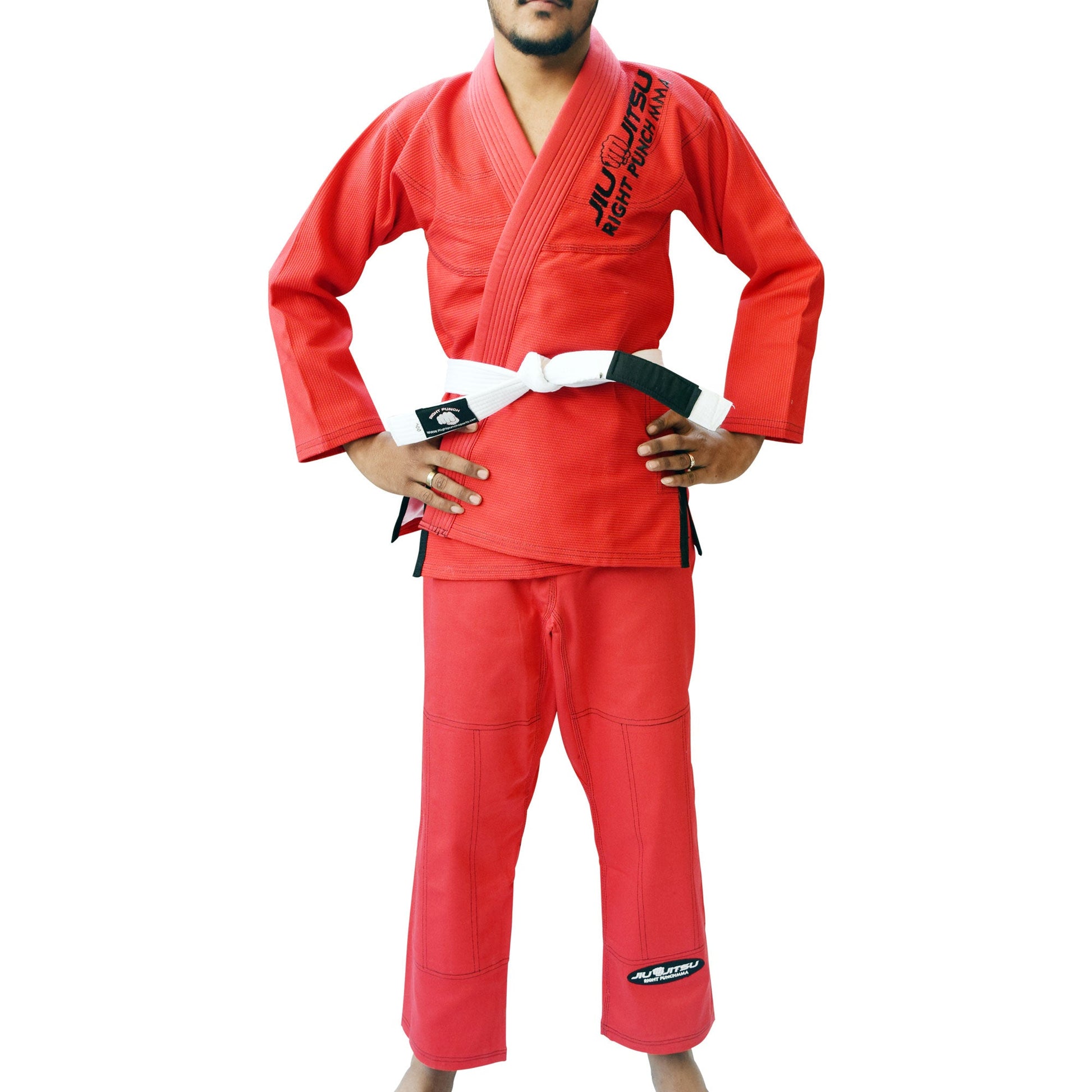 Red Bjj Gi for Kids - Brazilian Jiu Jitsu for Kids With Free Belt - RightPunch Sports