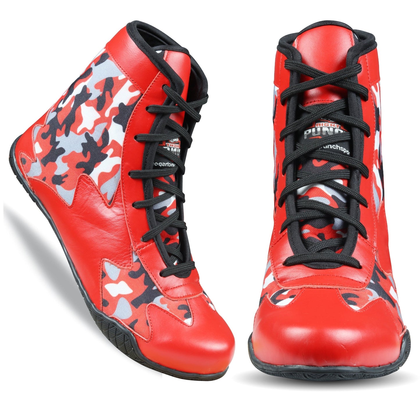 Red Camo Shoes for Boxing and Wrestling - RightPunch Sports