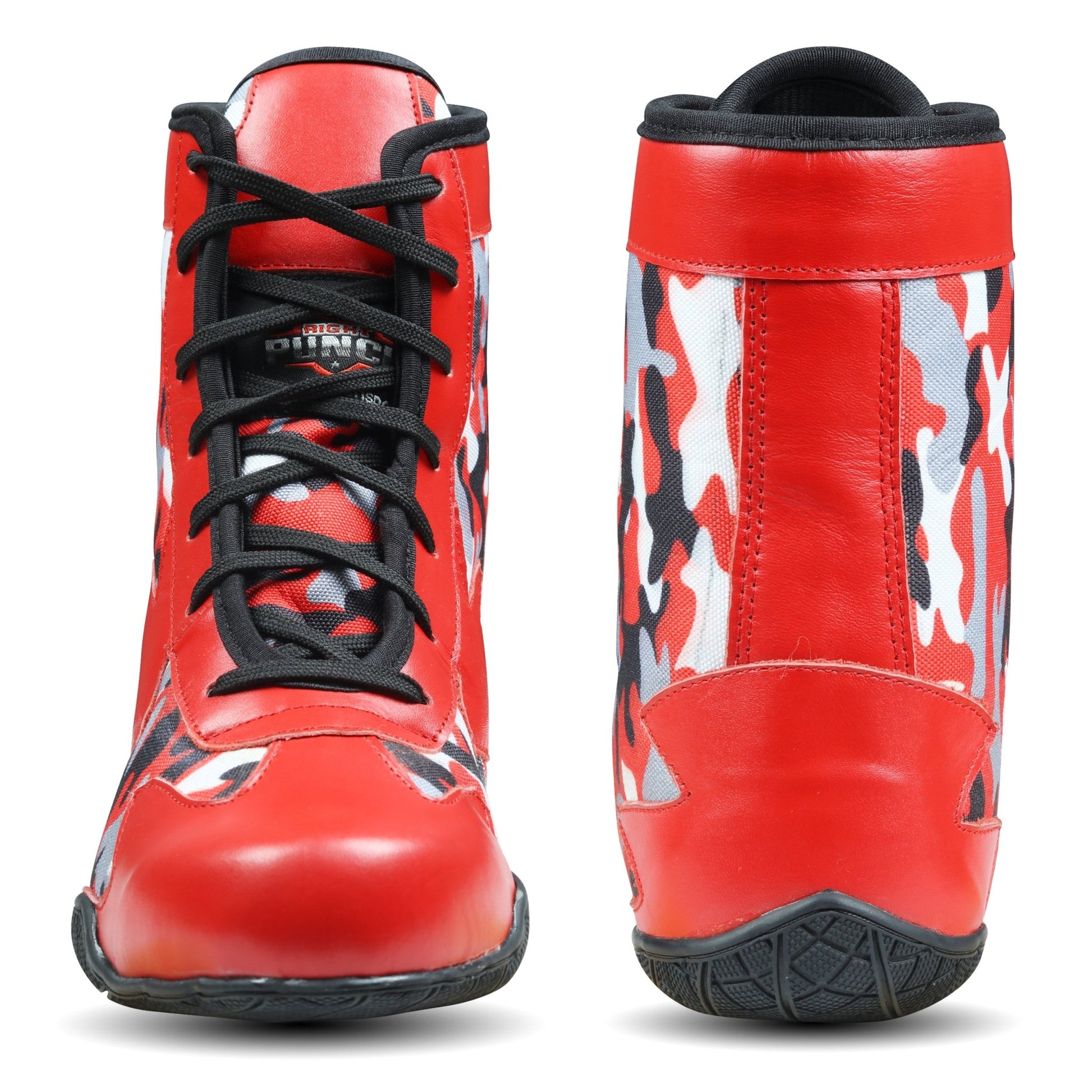 Red Camo Shoes for Boxing and Wrestling - RightPunch Sports