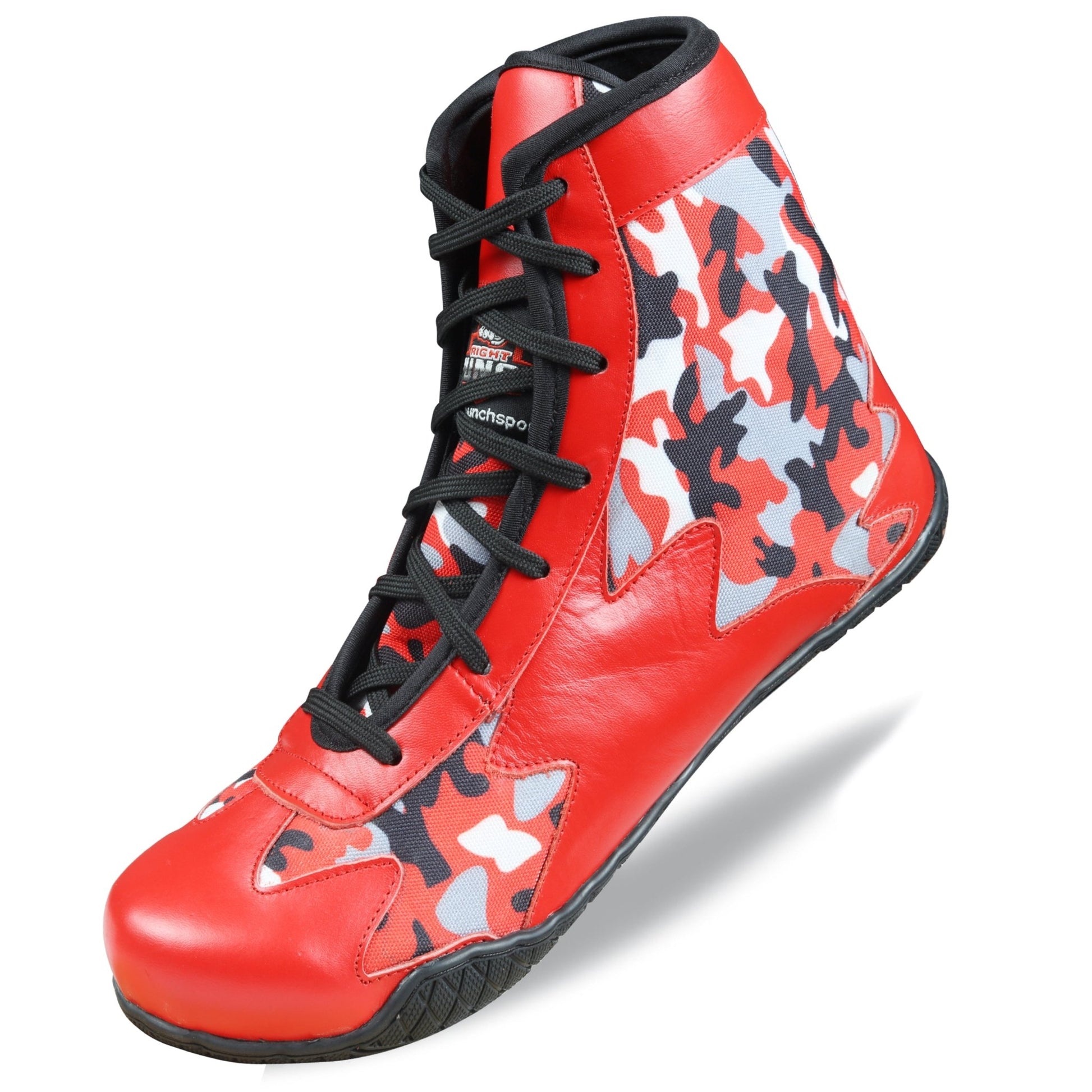 Red Camo Shoes for Boxing and Wrestling - RightPunch Sports