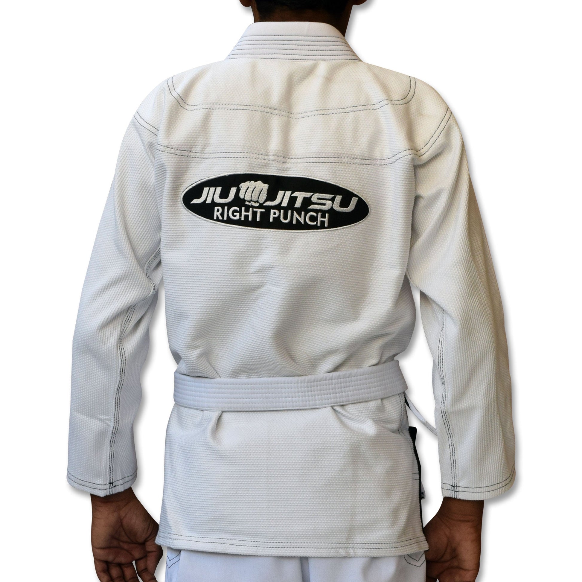 White Bjj Gi for Kids - Brazilian Jiu Jitsu for Kids With Free Belt - RightPunch Sports