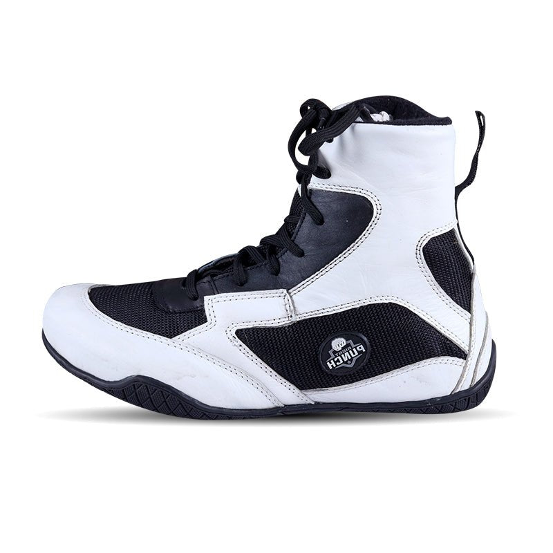 White Men's Boxing and Wrestling Boots.