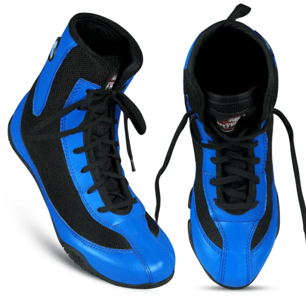 RightPunch Blue High-Top Boxing and Wrestling Shoes - Image 2