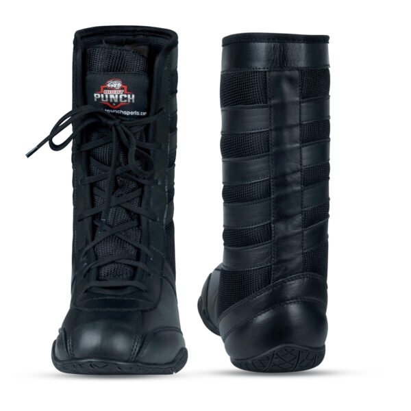 RightPunch Pro High-Top Boxing Boots - Black/Black - Image 4