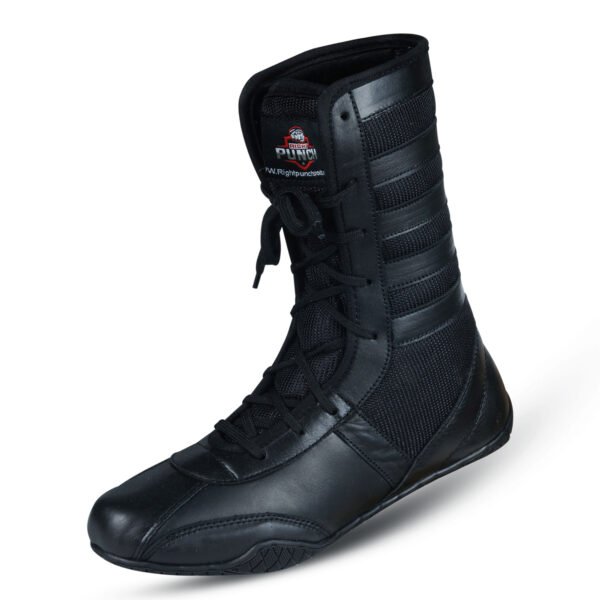 RightPunch Pro High-Top Boxing Boots - Black/Black - Image 9
