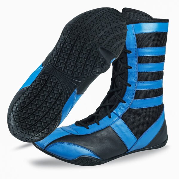 RightPunch Pro High-Top Boxing Boots - Blue/Black - Image 2