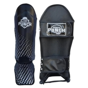 RightPunch Black & Silver MMA Shin Guards