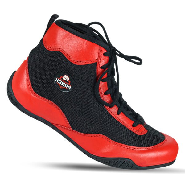 RightPunch Red Breathable Leather Boxing and Wrestling Shoes - Image 5