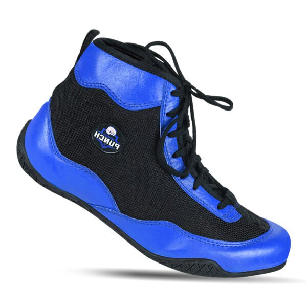 RightPunch Blue Breathable Leather Boxing and Wrestling Shoes - Image 6