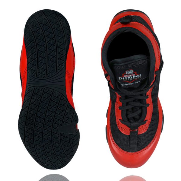 RightPunch Red Breathable Leather Boxing and Wrestling Shoes - Image 4