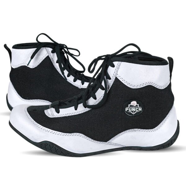 RightPunch White Breathable Leather Boxing and Wrestling Shoes - Image 2