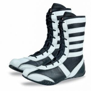 RightPunch Pro High-Top Boxing Boots - White/Black