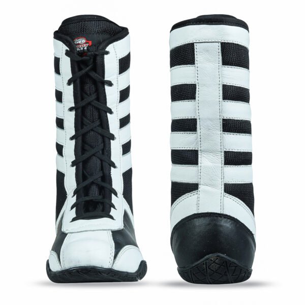 RightPunch Pro High-Top Boxing Boots - White/Black - Image 3