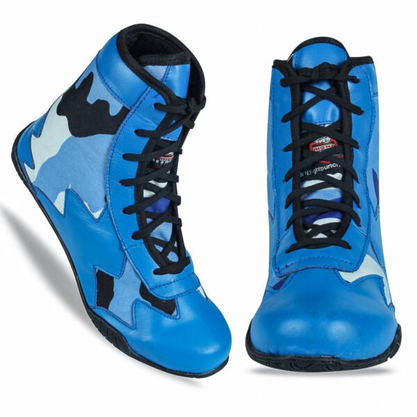 RightPunch Blue Camo Shoes for Boxing and Wrestling - Image 2