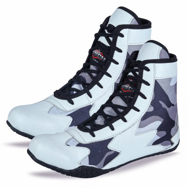 RightPunch White Camo Shoes for Boxing and Wrestling