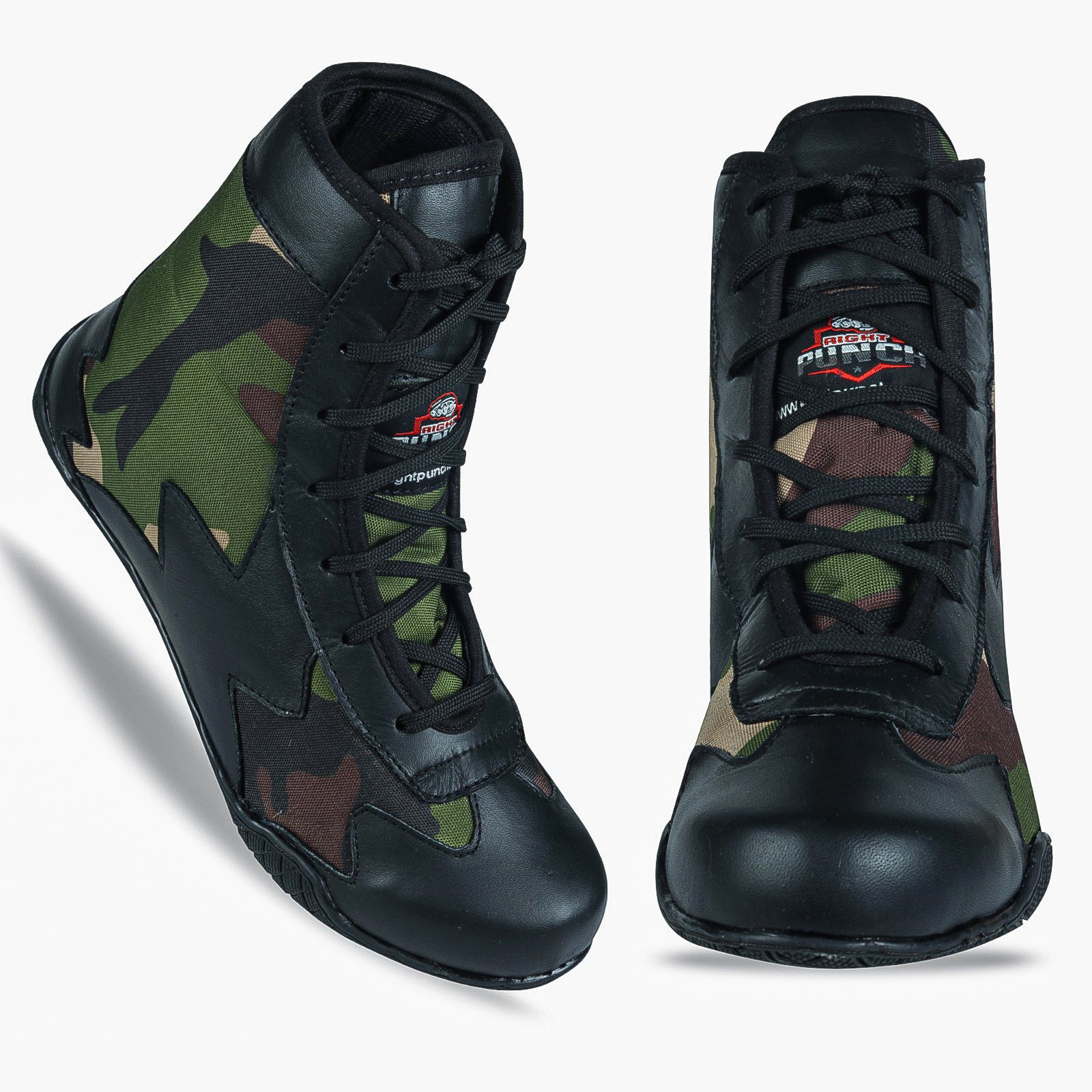RightPunch Black Camo Shoes for Boxing and Wrestling 2 RightPunch Black Camo Shoes for Boxing and Wrestling - Image 2