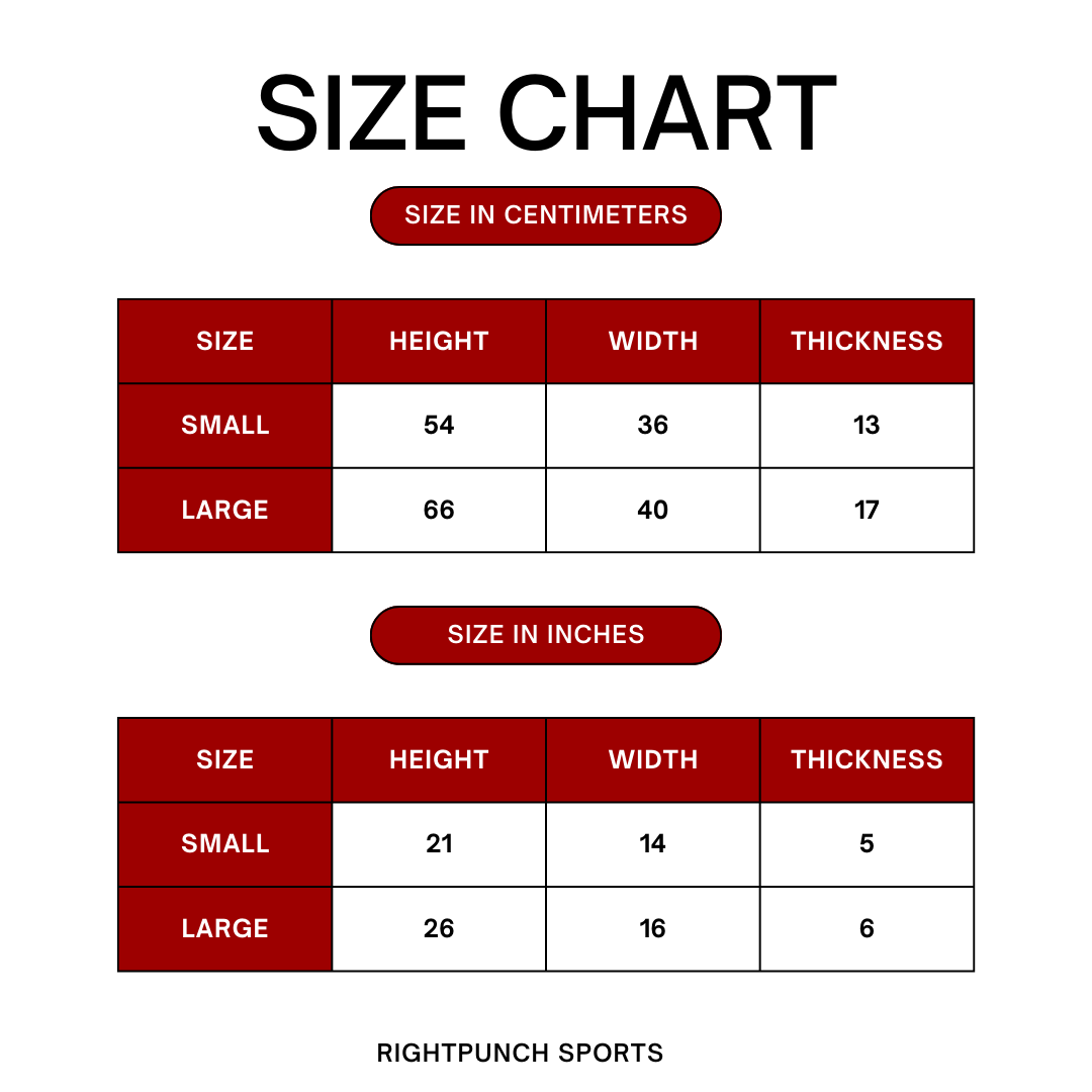 RightPunch MMA Curved Kick Shield Green 6 Kick Shield Size Chart