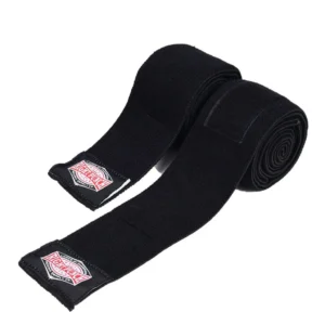 Black Adjustable Knee Wraps for Gym & Powerlifting