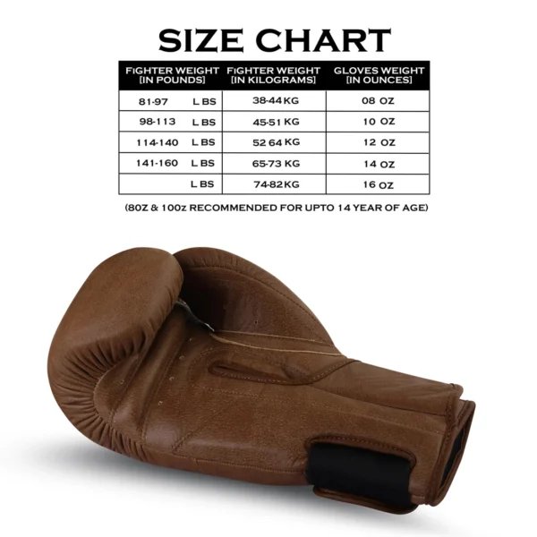 RightPunch Genuine Leather Boxing Gloves Brown - Image 7