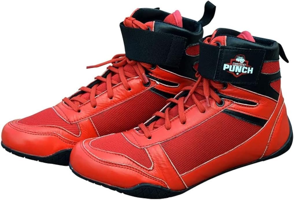Red Breathable Leather Boxing Shoes 5 Red Breathable Leather Boxing Shoes - Image 5