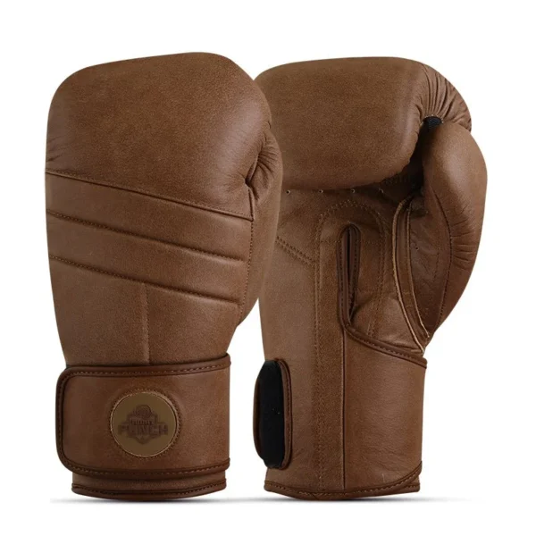 RightPunch Genuine Leather Boxing Gloves Brown